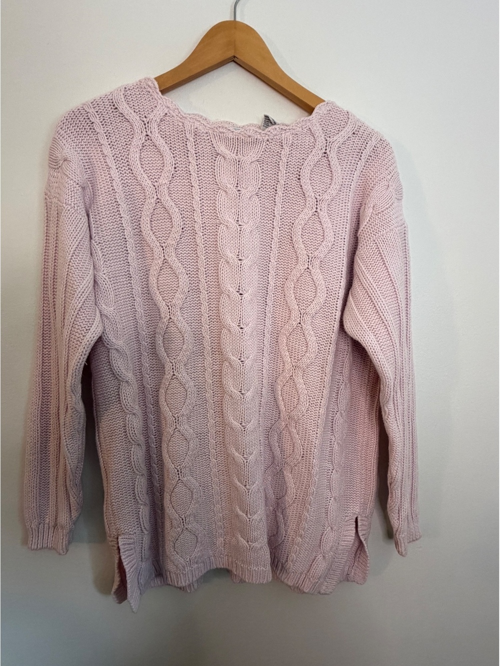 Maggie Lawerence Pink Cable Knit Sweater- Size M